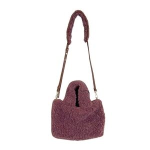 Laundry by Shelli Segal NWT Purple Faux Sherpa Soft Tote Crossbody‎ Bag Casual